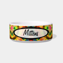 Yellow Painted Storm Customizable Pet Bowl