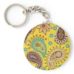 Yellow Paisley Key Chains