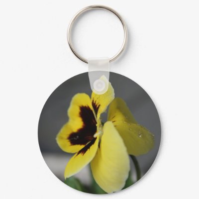 Yellow pansy key chains by tygress255