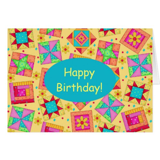 Happy Birthday Quilt Cards, Happy Birthday Quilt Card Templates