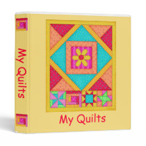 Yellow Patchwork Quilt Binder or Album binders