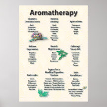 Yellow Pattern Aromatherapy Chart Poster