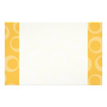 Yellow pattern of circles. Retro. Stationery
