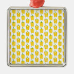 Yellow Pattern of Peppers. Christmas Ornament