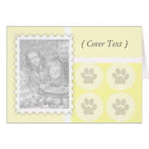 Yellow Paw Print Picture Pet Card by PoshPetPrints Yellow Paw Print Picture Pet Card