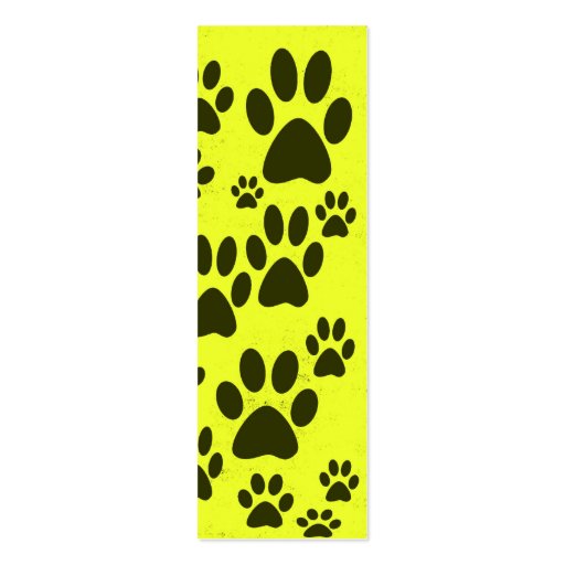 Yellow Paws Bookmarks Business Cards (front side)