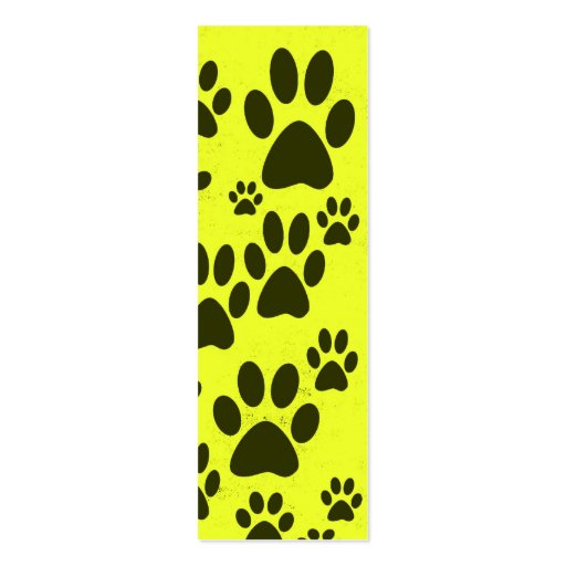 Yellow Paws Bookmarks Business Cards (back side)
