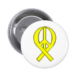 Yellow Peace Ribbon buttons