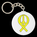 Yellow Peace Ribbon keychains