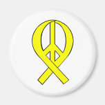 Yellow Peace Ribbon magnets