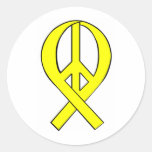 Yellow Peace Ribbon stickers