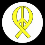 Yellow Peace Ribbon stickers