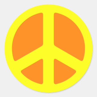 Yellow Peace Sign Stickers | Zazzle