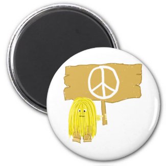 Yellow Peace Sign magnet