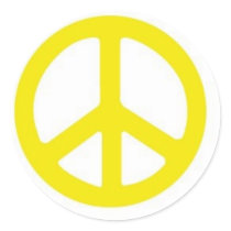 YELLOW PEACE SIGN :-) stickers