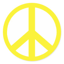 Yellow Peace Sign stickers by stickermad Yellow Peace Sign stickers