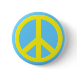 Yellow Peace Symbol Products Pinback Button