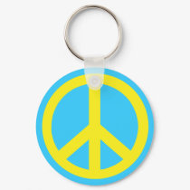 Yellow Peace Symbol Products keychains