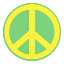 Yellow Peace Symbol Products stickers by Scarebaby Yellow Peace Symbol Products stickers