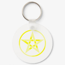 Yellow Pentagram Pentacle keychains by triplegoddess Yellow Pentagram Pentacle keychains