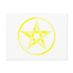 Yellow Pentagram Pentacle Postcard