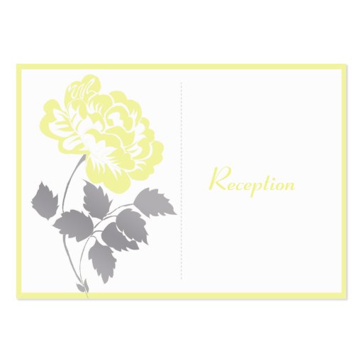 Yellow Peony on White Enclosure Card Business Card (front side)
