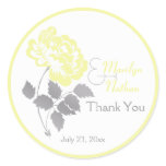 Yellow Peony with Gray and White1.5" Round Sticker