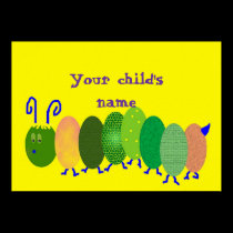 Yellow Personalized Caterpillar Poster posters by MarciaCox Yellow Personalized Caterpillar Poster posters