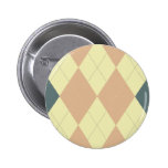 Yellow, Pink and Gray Argyle Button
