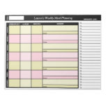 Yellow & Pink Custom Weekly Meal Planning Notepad