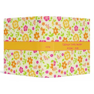 Yellow Pink Orange Floral Photo Album binder