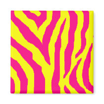 Yellow & Pink Zebra magnets by JuJuGarden Yellow & Pink Zebra magnets
