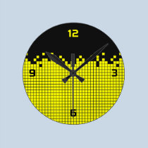 Yellow Pixels Computer Geek Wall Clock wall clocks