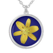 Yellow Pixie Lily Pendant Necklace