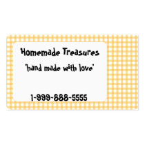 Yellow Plaid business cards by Pixel_Bunneh Yellow Plaid business cards