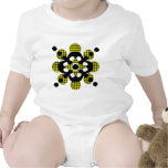 Yellow Plaid Flower With Black Flower