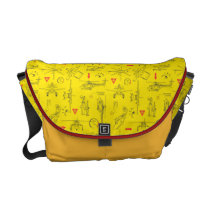 Yellow Planes Pattern Messenger Bags at Zazzle