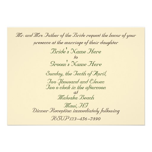 Yellow Plumeria Wedding Custom Announcements