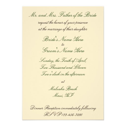 Yellow Plumeria Wedding Invitation