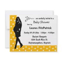 Yellow Polka Dot Baby Shower Invitation