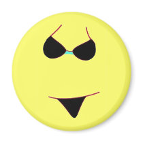 Yellow Polka Dot Bikini magnets