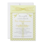 Yellow Polka Dot First Holy Communion Invitation