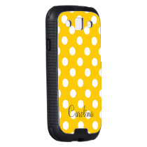 Yellow Polka Dot Personalized Name Black Yellow skinit case