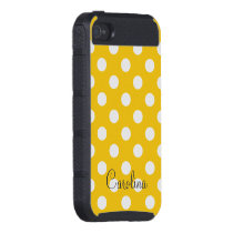 Yellow Polka Dot Personalized Name Black Yellow skinit case