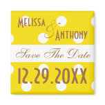 Yellow Polka Dot Save The Date Magnet