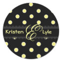 Yellow polka dots monogram stickers by Classic_Events Yellow polka dots monogram stickers