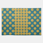 Yellow Polka Dots on Turquoise Leather Texture placemats