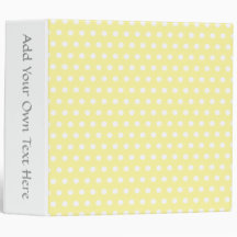 Yellow polka dots pattern. Spotty. Binders