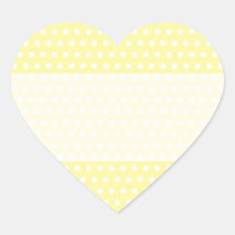 Yellow polka dots pattern. Spotty. Heart Sticker