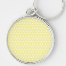 Yellow polka dots pattern. Spotty. Key Chains